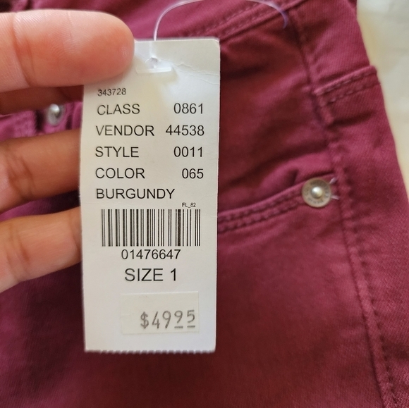 BULLHEAD DENIM CO. for PacSun High-Rise Skinniest Jeans in Burgundy size 1 - Picture 6 of 7